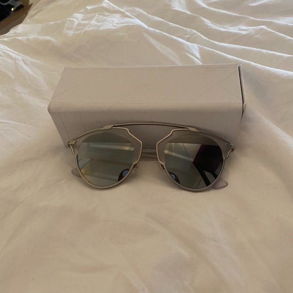Dior Reflected Silver Aviator Sunglasses - Picture 3 of 5